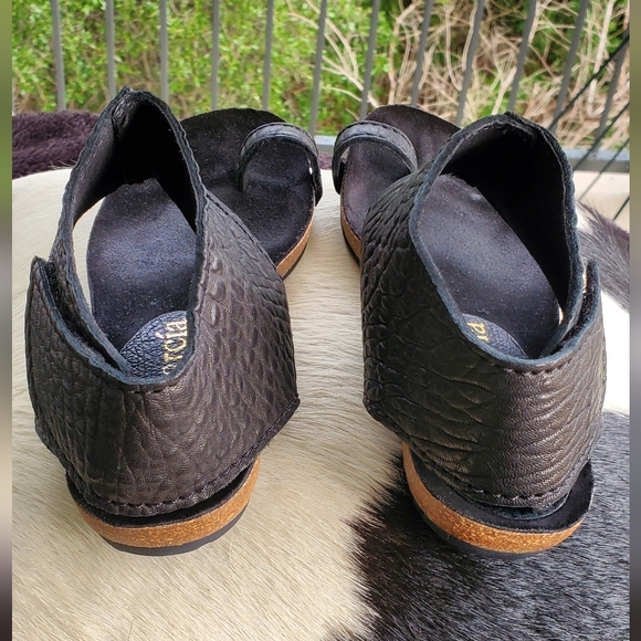 Pedro Garcia Black Textured Sandals Sz 36.5 Or Sz 6.5 - Picture 6 of 9